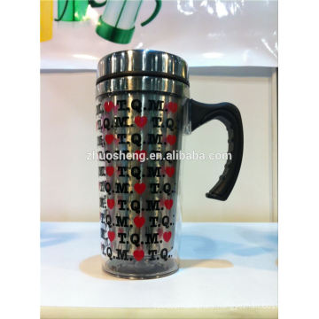 Plástico de alta calidad Travel mug, taza de café de plástico pasar SGS/FDA/LFGB con mango